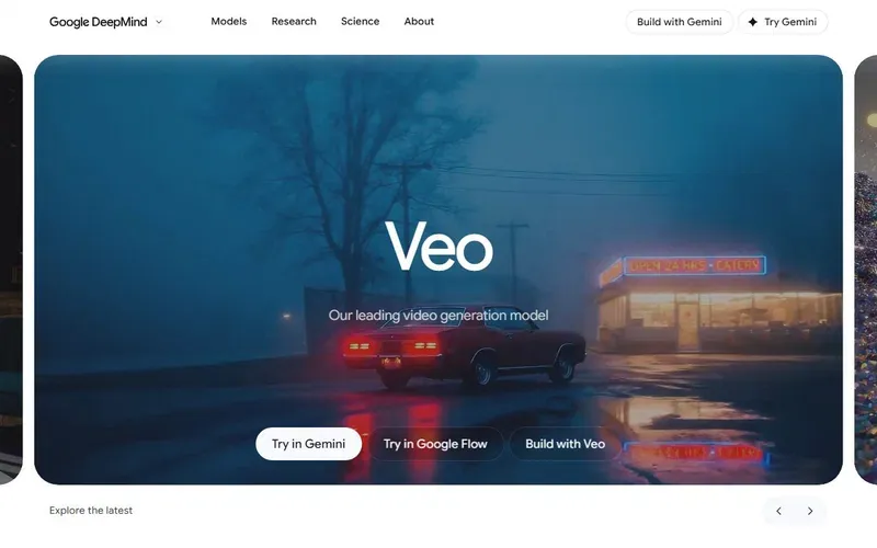 Web oficial de Google Veo (captura)